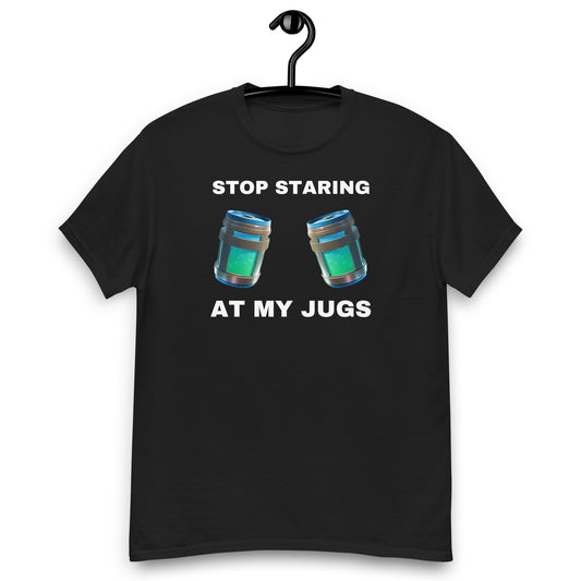 STOP STARING AT MY JUGS T-SHIRT